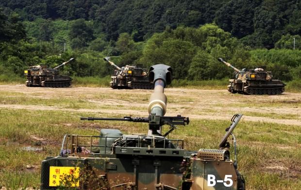 K-55 self-propelled guns - South Korea - 4 Sept 2017