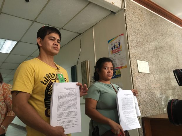 Denisse David and Normita Lopez file their complaints against the Manila Police District officers accused of killing in their sons in purported anti-drug operations. Photos: Vince F. Nonato.