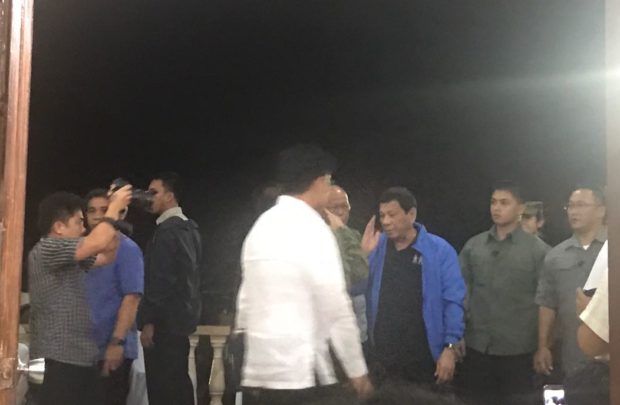 President Duterte visits the wake of Captain Rommel Sandoval and Private First Class Sherwin Canapi at the Libingan ng mga Bayani. NESTOR CORRALES/INQUIRER.net