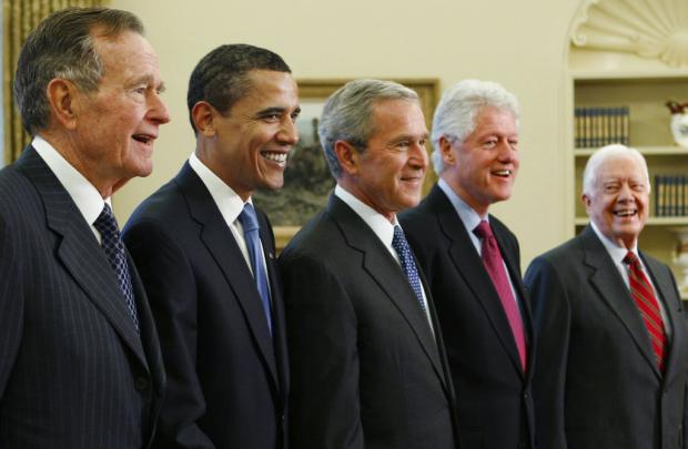 Five living US presidents - 7 January 2009