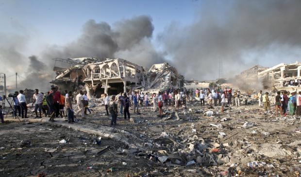 Mogadishu bombing site - 14 Oct 2017