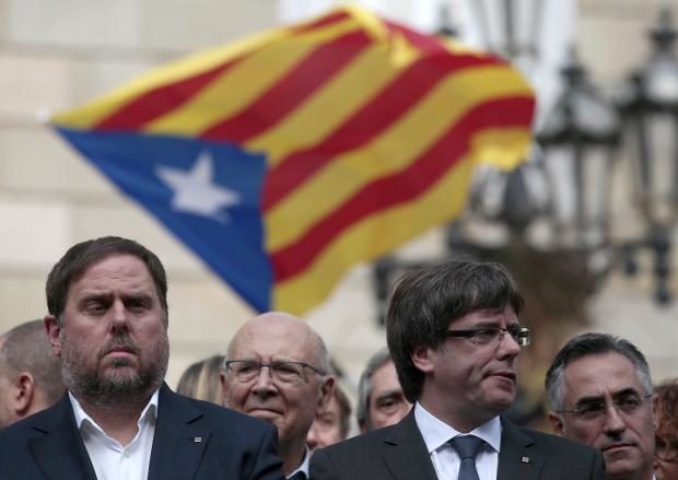 Oriol Junqueras and Carles Puigdemont - 2 Oct 2017