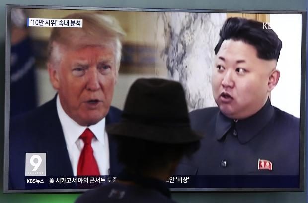 Donald Trump and Kim Jong Un on TV
