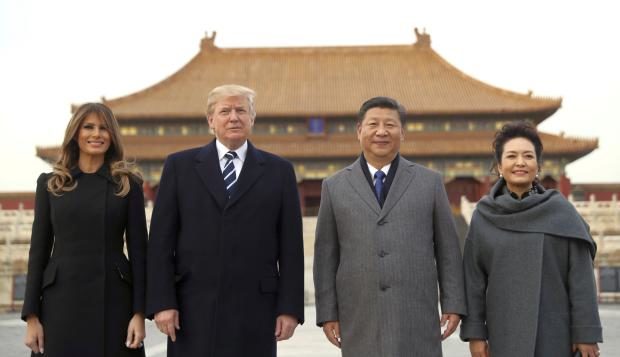 Donald and Melania Trump with Xi Jinping and Peng Liyuan - 8 November 2017