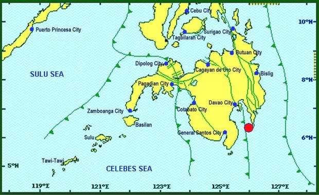 Map of Davao Occidental quake - 8 Nov 2017