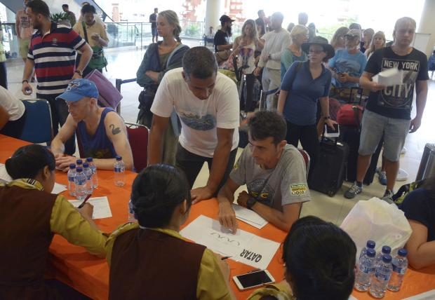 Stranded passengers at Ngurah Rai International Airport in Bali - 28 Nov 2017