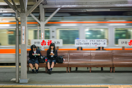 train, students, japan