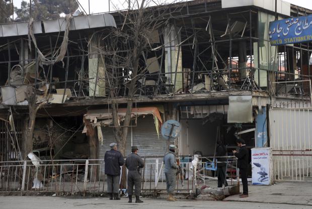 Building damaged by car bombing - Kabul - 28 Jan 2018