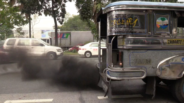 A smoke-belching jeepney flagged down during the"Tanggal Bulok, Tanggal Usok" campaign. CATHY MIRANDA/INQUIRER.net