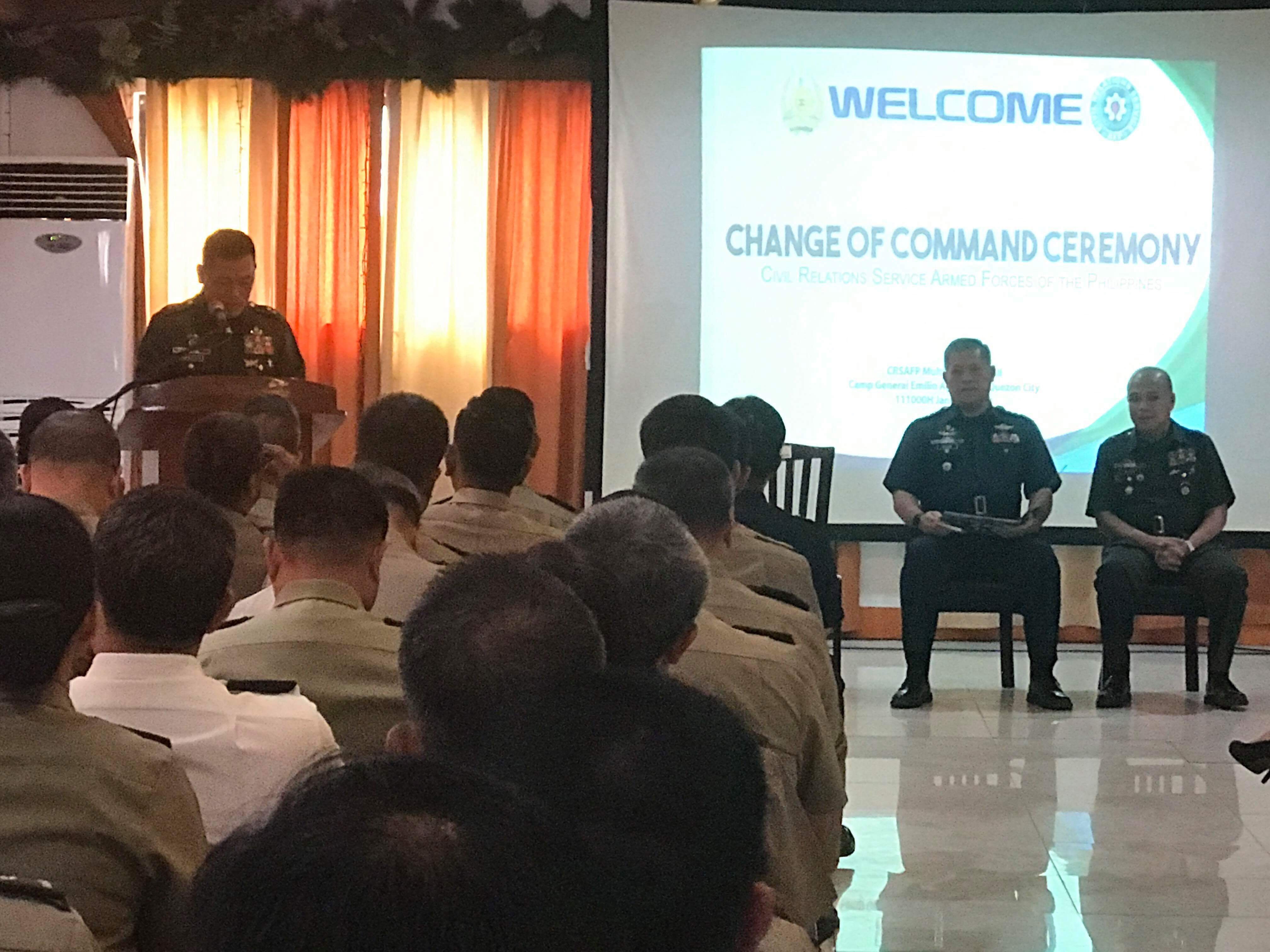 Change of command ceremony of the Armed Forces of the Philippines’ Civil Relations Service (CRS). CONTRIBUTED PHOTO