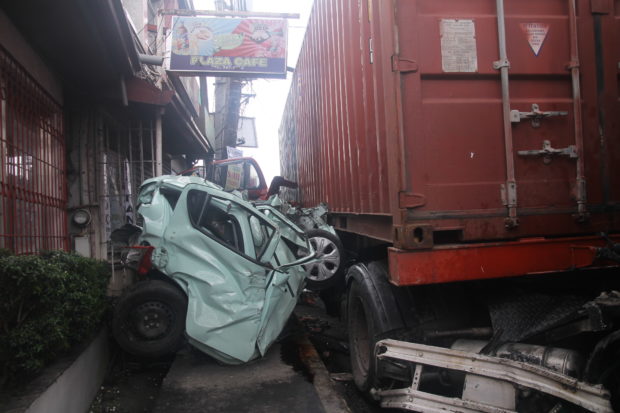 collision At least one person was hurt in this accident along the national highway in Alaminos town in Laguna province which involved five vehicles. KIMMY BARAOIDAN/INQUIRER SOUTHERN LUZON