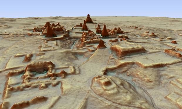 Mayan archeological site 3D rendering