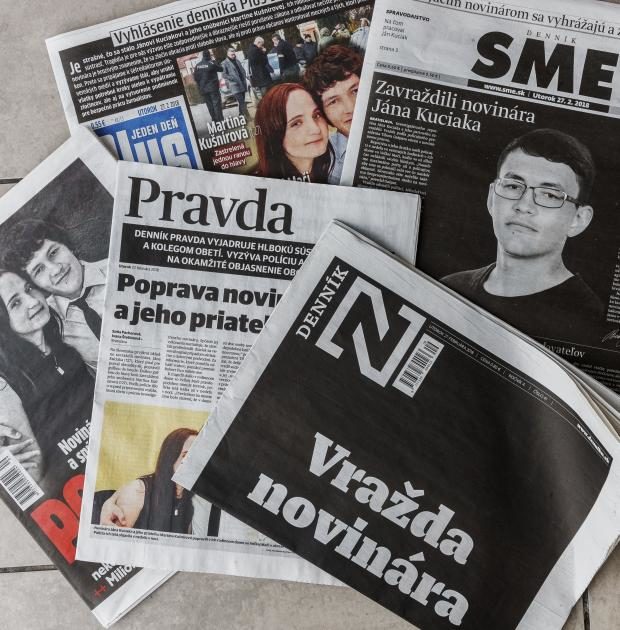 Newspaper headlines on slain journalist - 27 Feb 2018