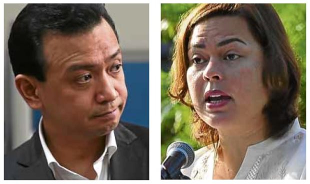 Antonio Trillanes and Sara Duterte-Carpio