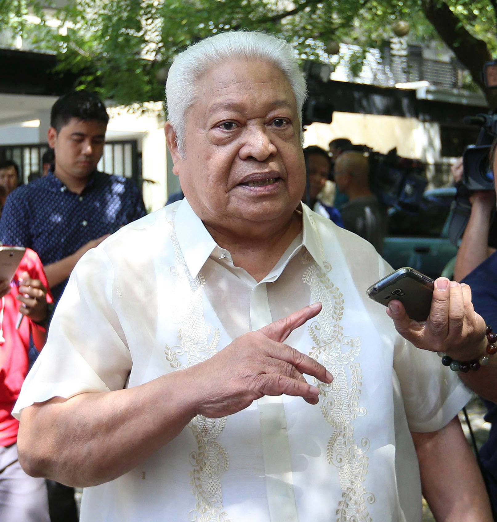 FEBRUARY 28, 2017 Rep Edcel Lagman leaving the venue of the Liberal Party meeting at Romulo's cafe in Quezon City. EDWIN BACASMAS