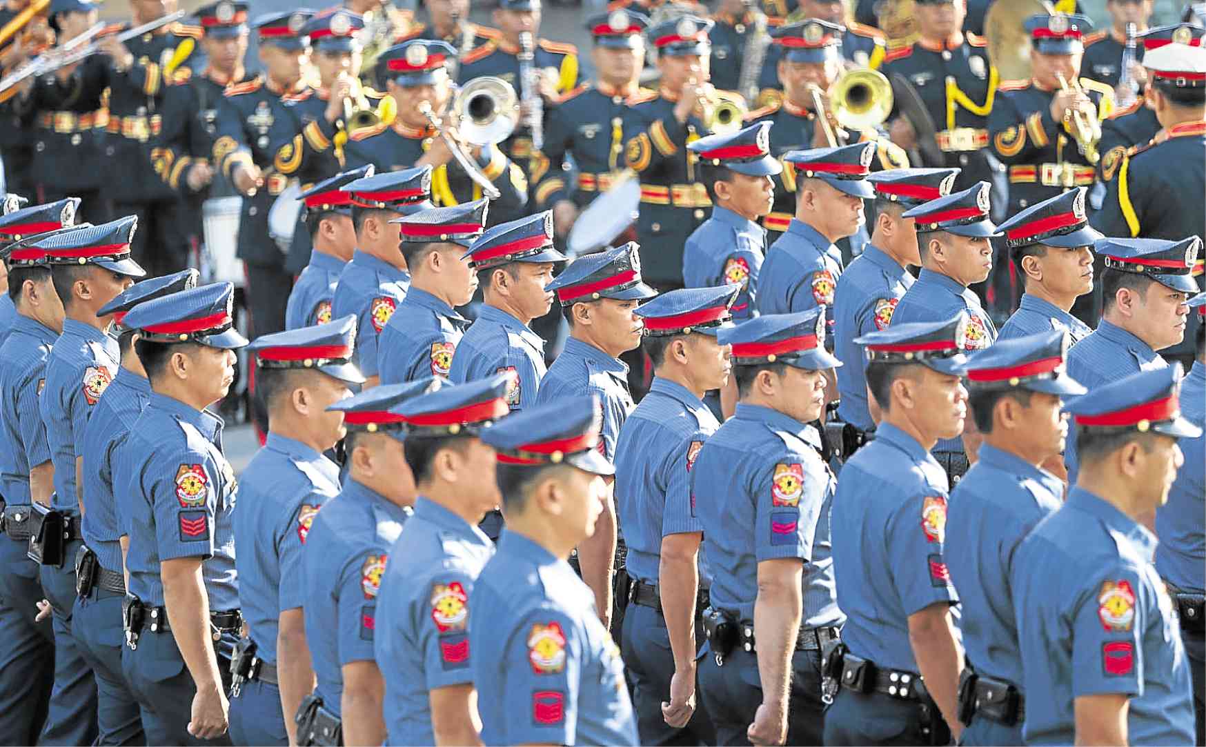 Police officers in formation