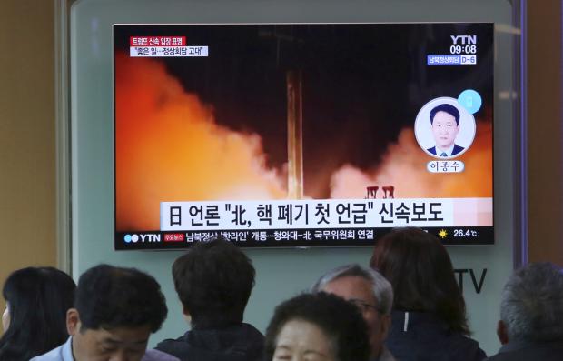 North Korea missile launch on TV