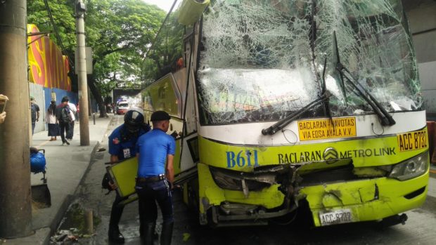 36 hurt as 2 buses crash on EDSA-Timog Ave. | Inquirer News