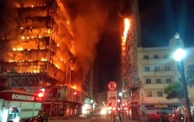 Sao Paulo burning building