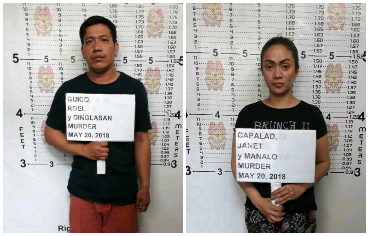 (From left) Roel Dinglasan Guico and Janet Manalo Capalad. Photos from PRO 4A Public Information Office suspects
