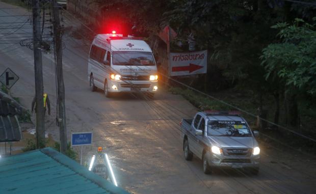 Ambulance leaves Thailand cave