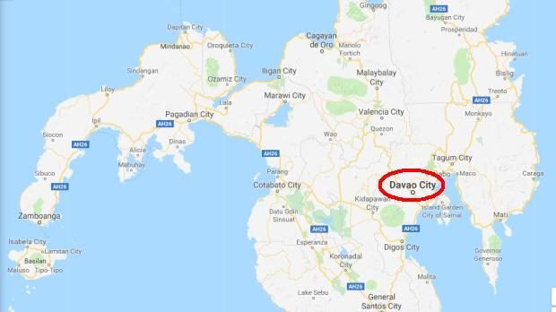The photo shows the map of Davao City where an alleged drug suspect was killed during a buy-bust operation
