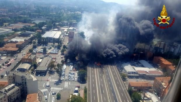 Bologna gas truck explosion aerial