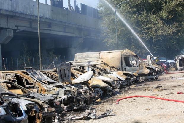 Bologna gas truck explosion damaged cars
