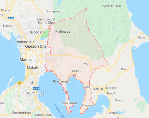 Rizal province map