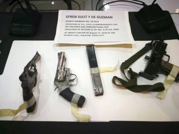 Seized guns - Pasig drug bust