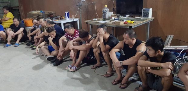 16 Chinese nationals were arrested at a fake cigarette factory in Nueva Ecija. Photo from Finance Secretary Carlos Dominguez III