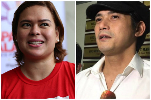Photos of Sara Duterte Carpio and Robin Padila, for story: Marcos-Duterte confusion? So is Robin Padilla in or out?