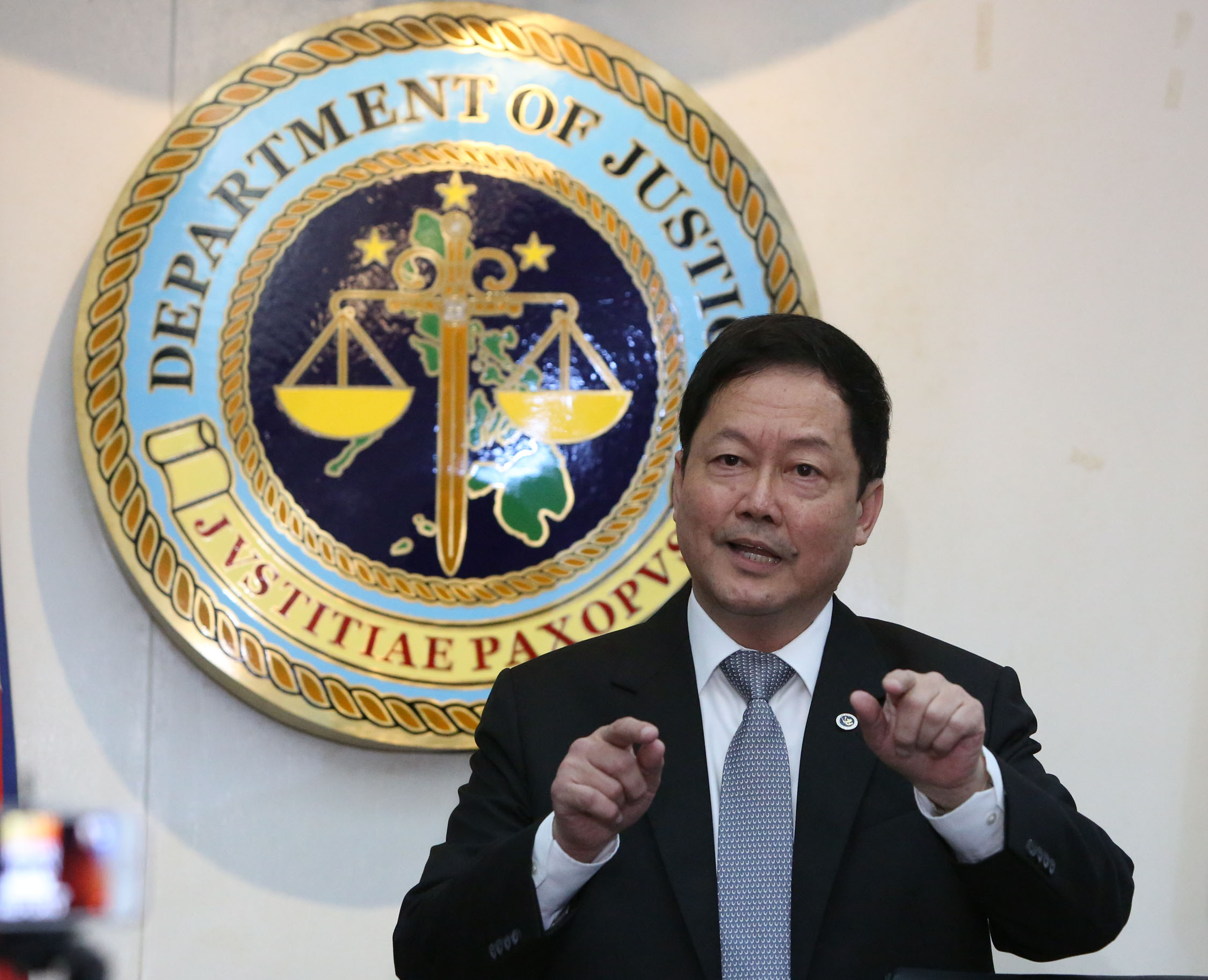 DOJ chief urges Faeldon not to go on leave amid arrest of son over drugs