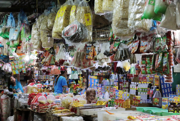 Market stall with dry goods. STORY: Sugar crisis may trigger price hikes of processed food, beverages