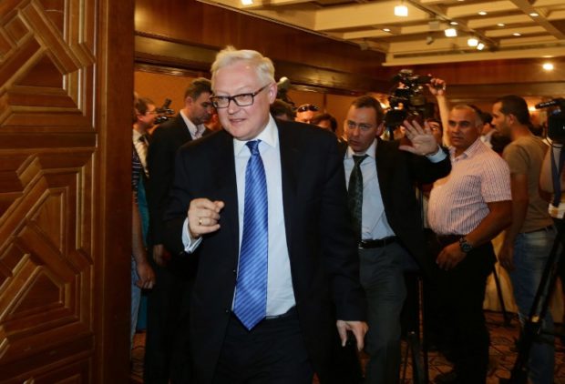 Russian Deputy Foreign Minister Sergei Ryabkov leaves at the end of a press conference on June 28, 2014 in Damascus during an official visit in the Syrian capital. "Russia will not stand idle" toward the offensive of militants, led by the jihadist Islamic State of Iraq and the Levant (ISIL), declared Ryabkov. AFP PHOTO / LOUAI BESHARA (Photo by LOUAI BESHARA / AFP) russia moscow