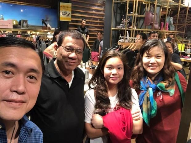 Rodrigo Duterte with Bong Go, Kitty and Honeylet
