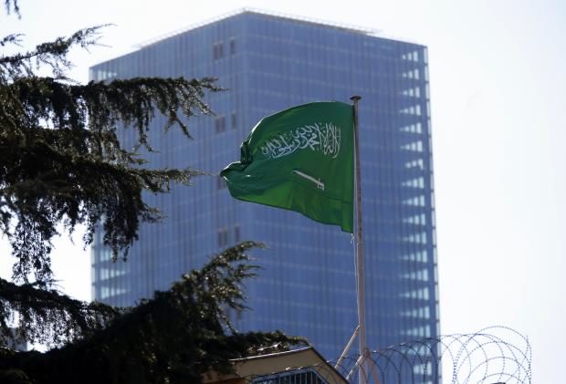 Saudi Arabian flag in Turkey