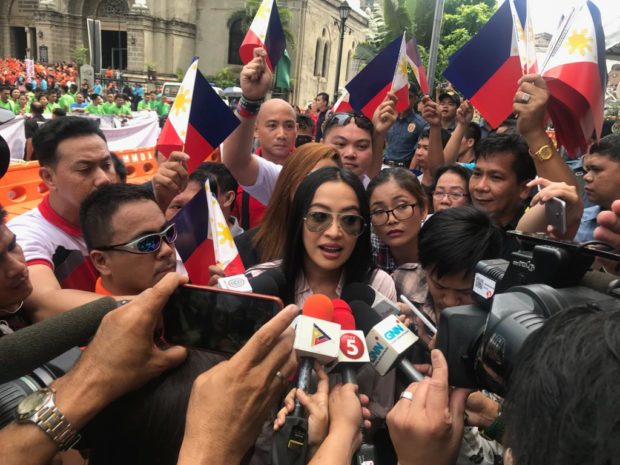Mocha Uson arrives at Comelec to file her COC. Faye Orellana, INQUIRER.net
