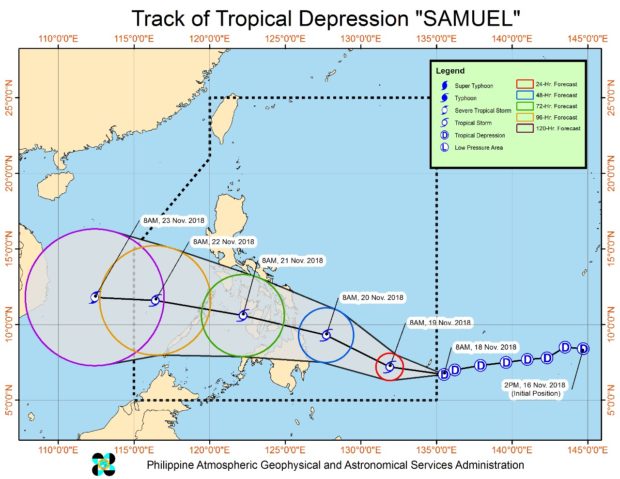 20181118 par samuel tropical depression pagasa weather