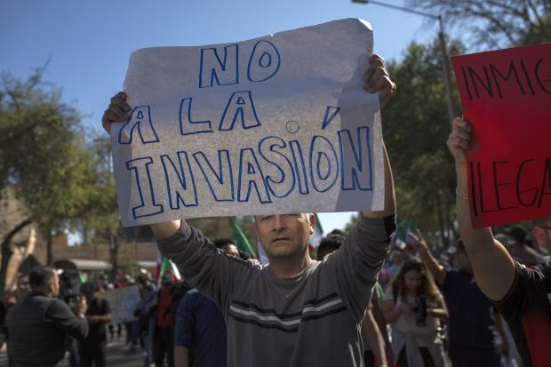 Tijuana residents protest vs Central American migrants