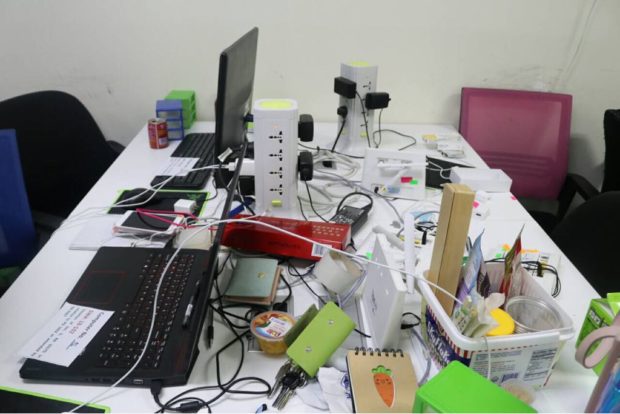 Desktop and laptop computers, along with smartphones and other devices were also confiscated in the operation. PHOTO FROM NCRPO 