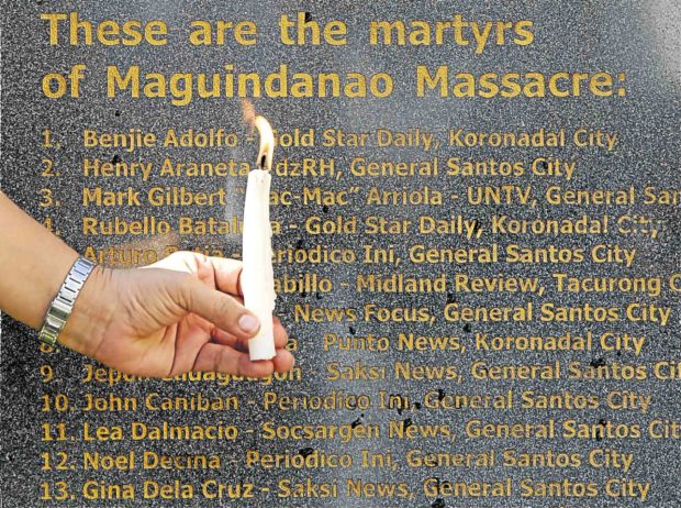 Names of journalists killed in Maguindanao massacre at National Press Club