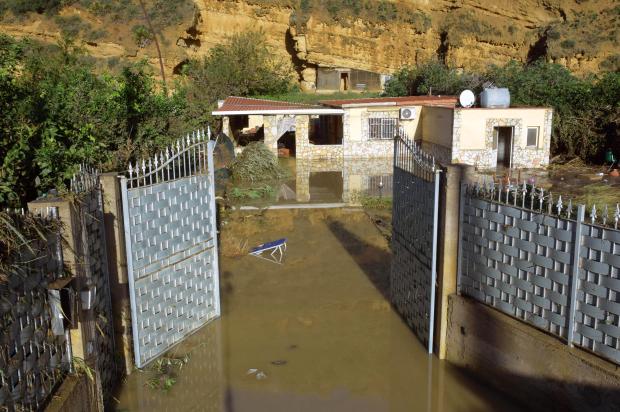 Flooded house in Sicily