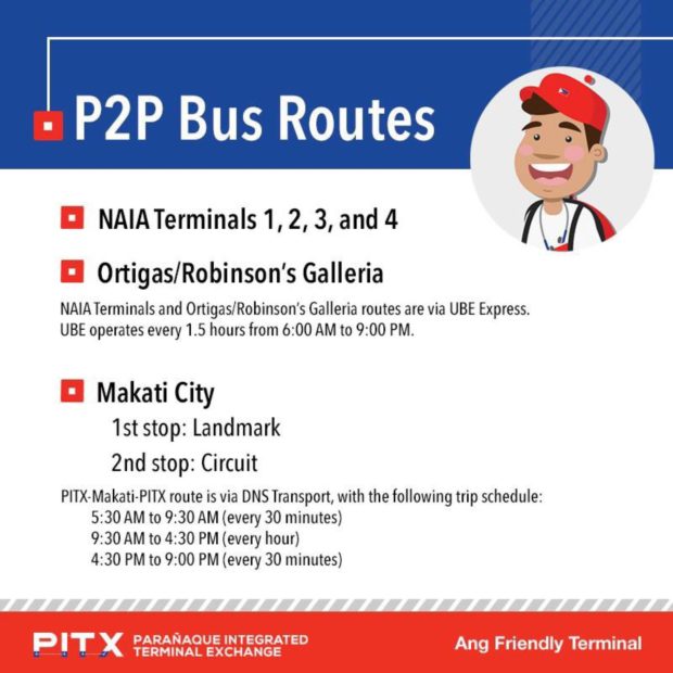 20181112 PITX P2P Bus Routes