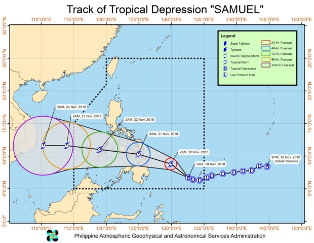 20181119 Tropical Depression Samuel Track Pagasa Philippines