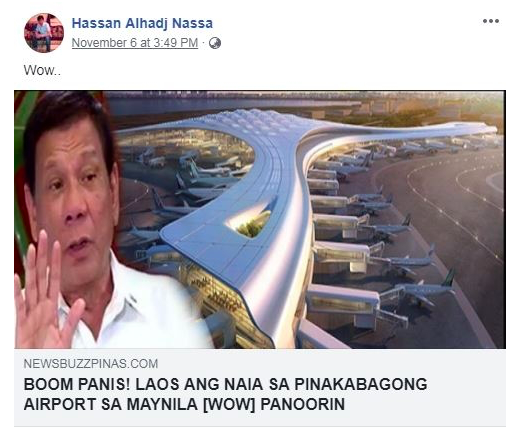 airport fake news Screenshot courtesy of AFP