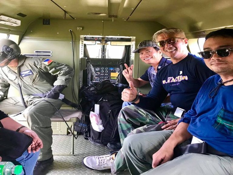 Coop-NATCCO Rep. Anthony Bravo (third from right) flashing a smile while on board the helicopter prior its crash at a military reservation camp in Tarlac on Thursday, November 22, 2018. CONTRIBUTED PHOTO/Office of Cong. Bravo