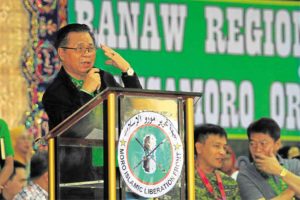 OVERWHELMED Murad Ebrahim, chair of the Moro Islamic Liberation Front, says he is overwhelmed by support shown by the people of Lanao del Sur and Marawi City for the creation of a new Bangsamoro region. —RICHEL V. UMEL
