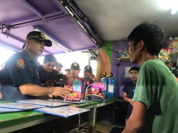PNP chief inspects firecracker stores in Bocaue, Bulacan