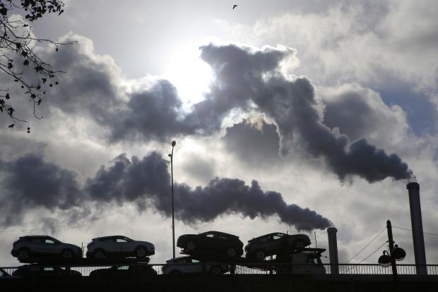 Smoke rising from factory in Paris